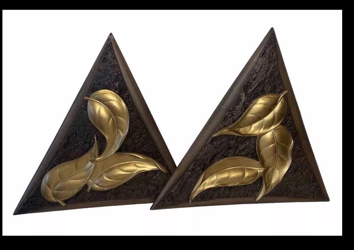 VERY RARE nice Vintage Burwood Alex MCM 2 Wall Art Wood Plaques VERY RARE nice Vintage Burwood Alex MCM 2 Wall Art Wood Plaques