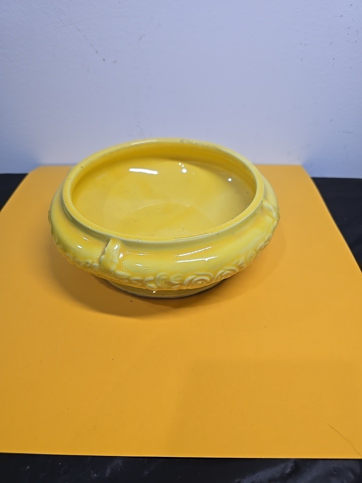 Vintage Yellow Footed Made In USA Planter Ceramic