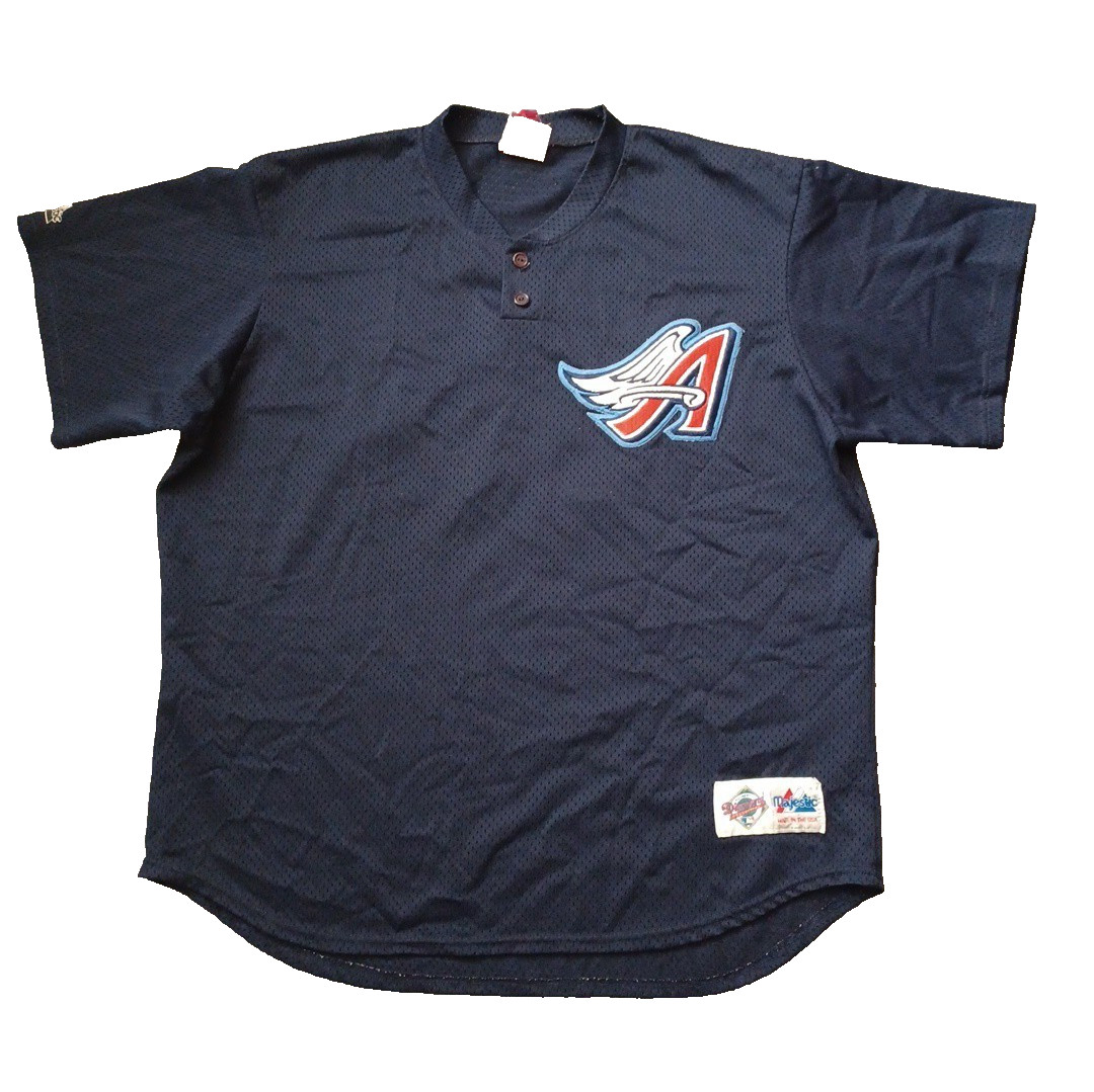 Vintage Majestic Anaheim Angels #30 Jersey Mens 2XL Blue Diamond Collection USA