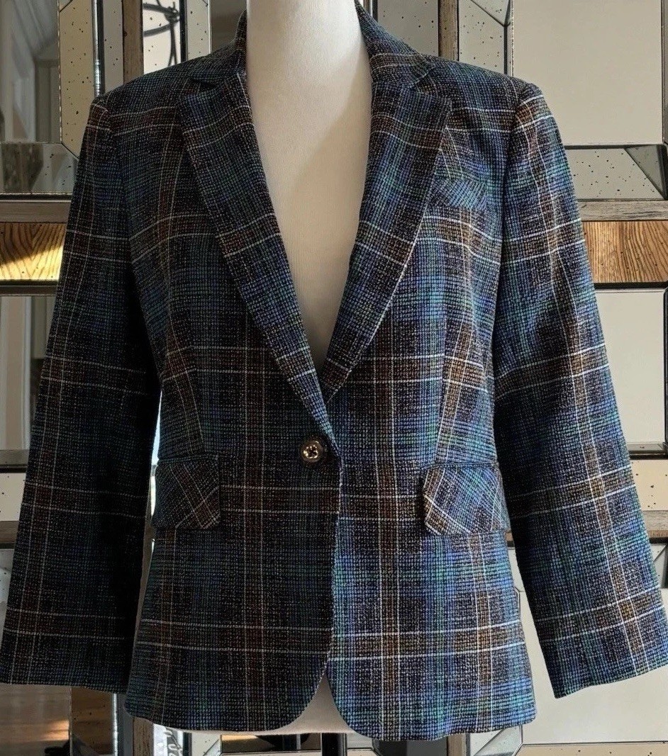 Veronica Beard Blue Multi Schoolboy Dickey Jacket SZ 0 New W/Tags Retail $650. Veronica Beard Blue Multi Schoolboy Dickey Jacket SZ 0 New W/Tags Retail $650.