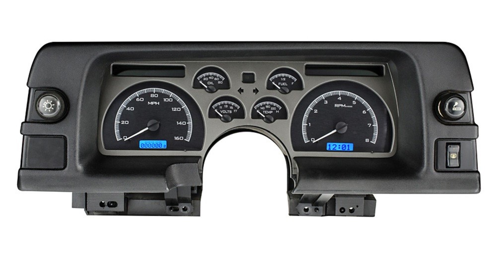 Dakota Digital 1990-92 Chevy Camaro Analog Gauge Kit Black Blue VHX-90C-CAM-K-B