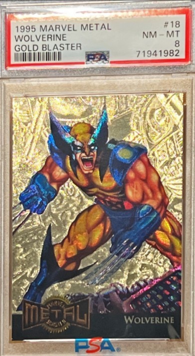 1995 Marvel Metal Wolverine Gold Blaster #18 PSA 8 1995 Marvel Metal Wolverine Gold Blaster #18 PSA 8