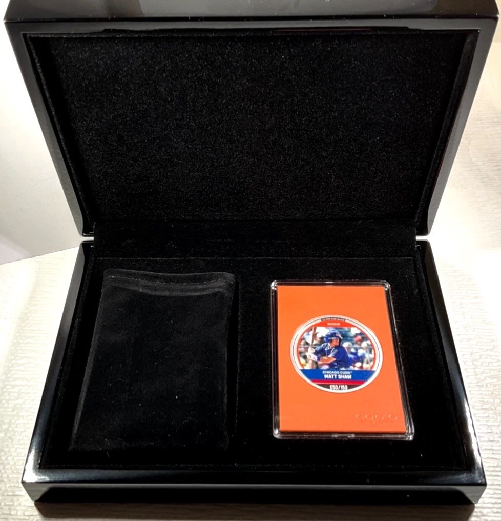 2025 Agoro MLB 1 oz Silver Trading Coin Topaz Chicago Cubs Rookie Matt Shaw &Box
