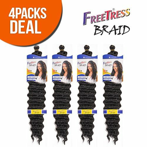 *4-Pack/6-Pack* FREETRESS SYNTHETIC CROCHET BRAIDS - DEEP TWIST BULK 22\