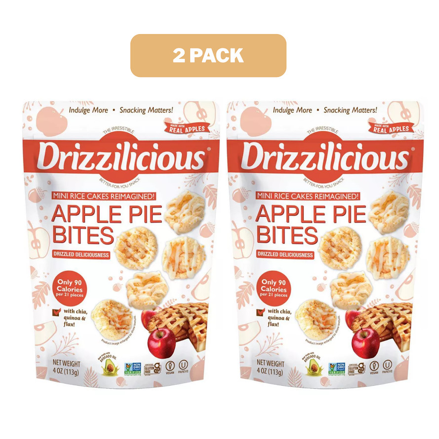 Drizzilicious Apple Pie Mini Rice Cake Bites 4oz - Pack of 2