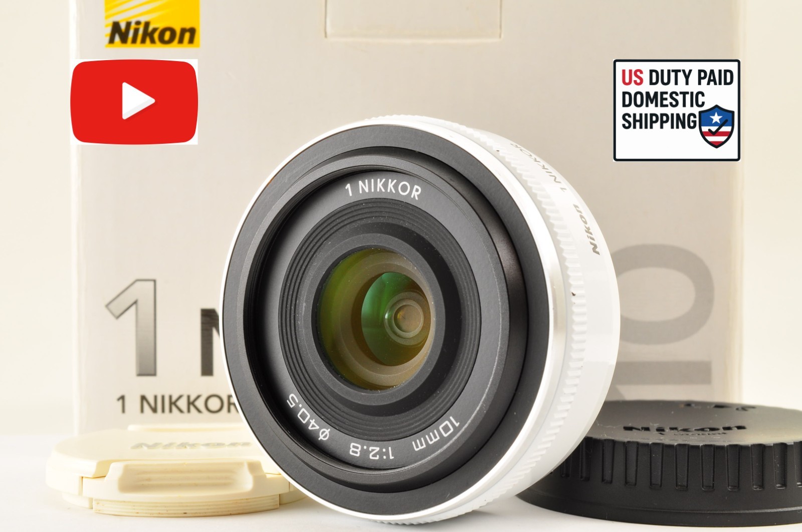 [Mint+ in BOX] Nikon 1 NIKKOR 10mm f/2.8 White Wide Angle Prime Lens US OR Stock