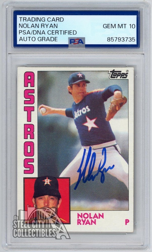 Nolan Ryan 1984 Topps Autograph Card #470 PSA/DNA 10