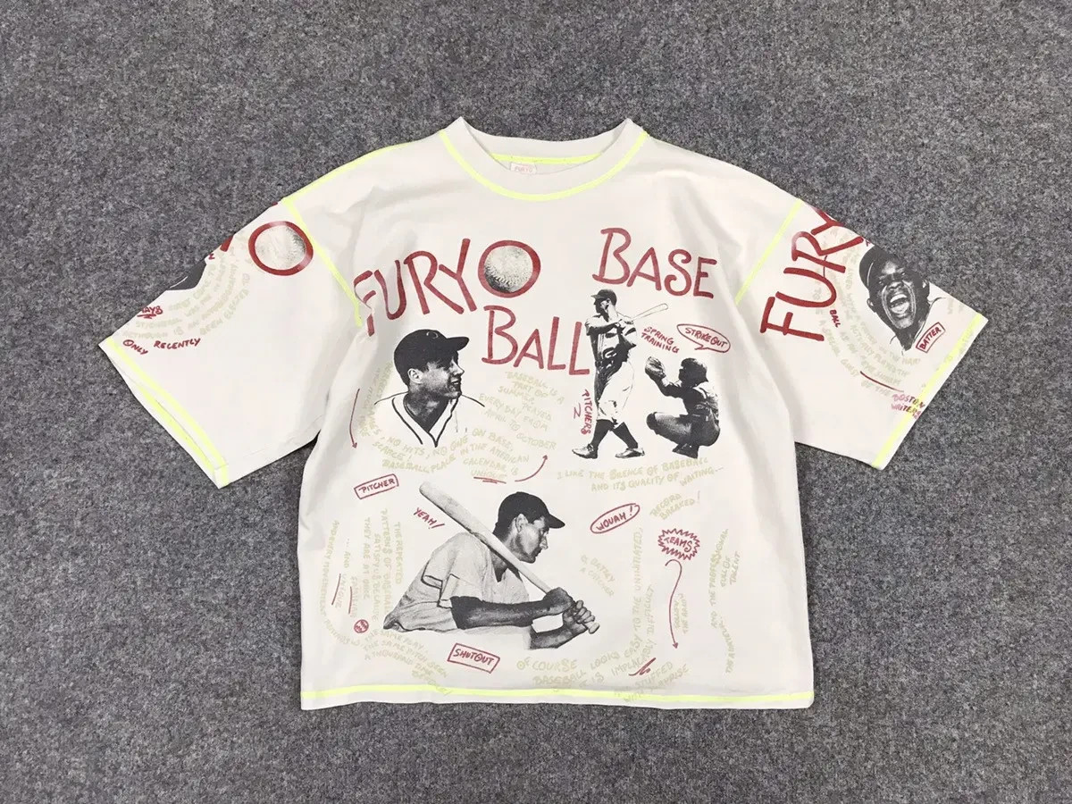 Furyo American Baseball Legends Vintage Art Logo Oversized T Shirt 1980 80s