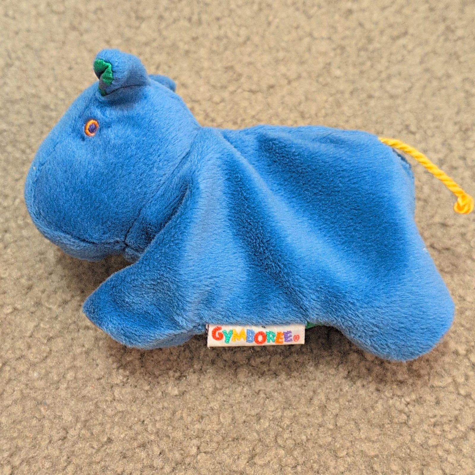 Vtg 1997 Gymboree Safari Hoby Hippo Plush Blue Bean Bag Stuffed Animal No Tag