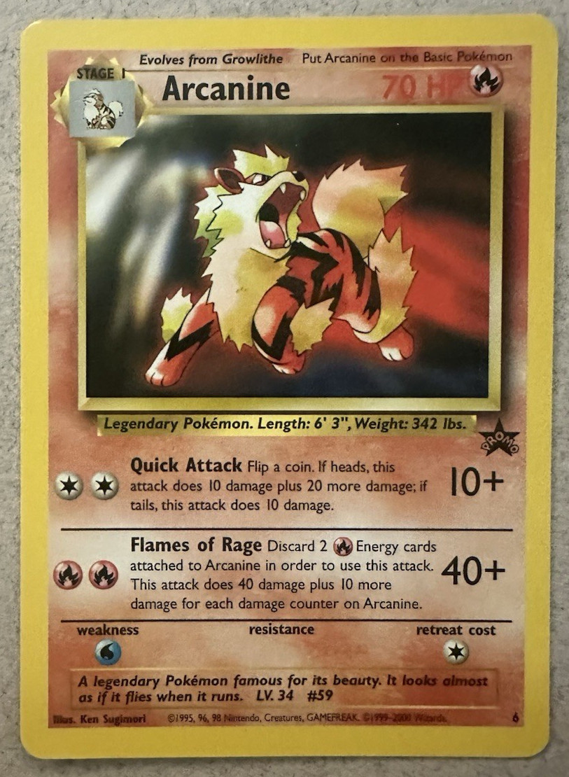 ARCANINE #6 BLACK STAR PROMO NM