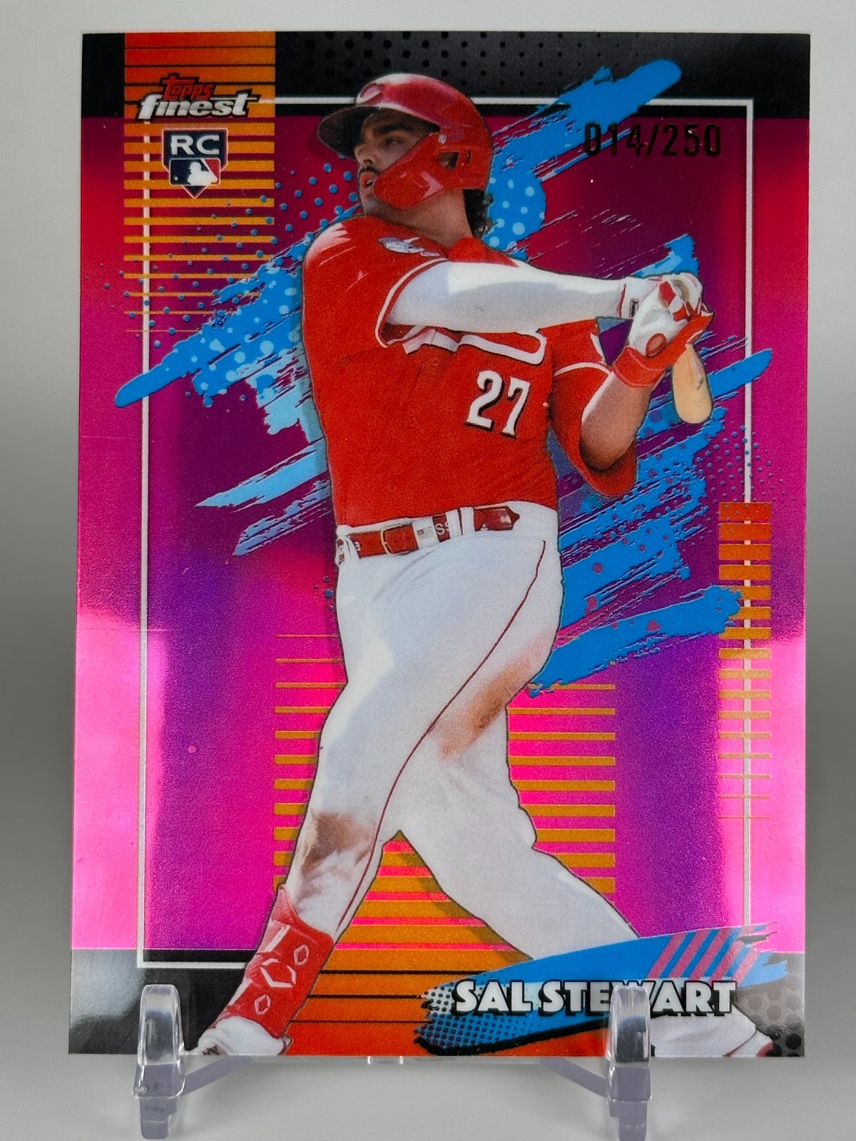 Sal Stewart 2026 Topps Finest Uncommon Pink Refractor /250 RC #179 Sal Stewart 2026 Topps Finest Uncommon Pink Refractor /250 RC #179