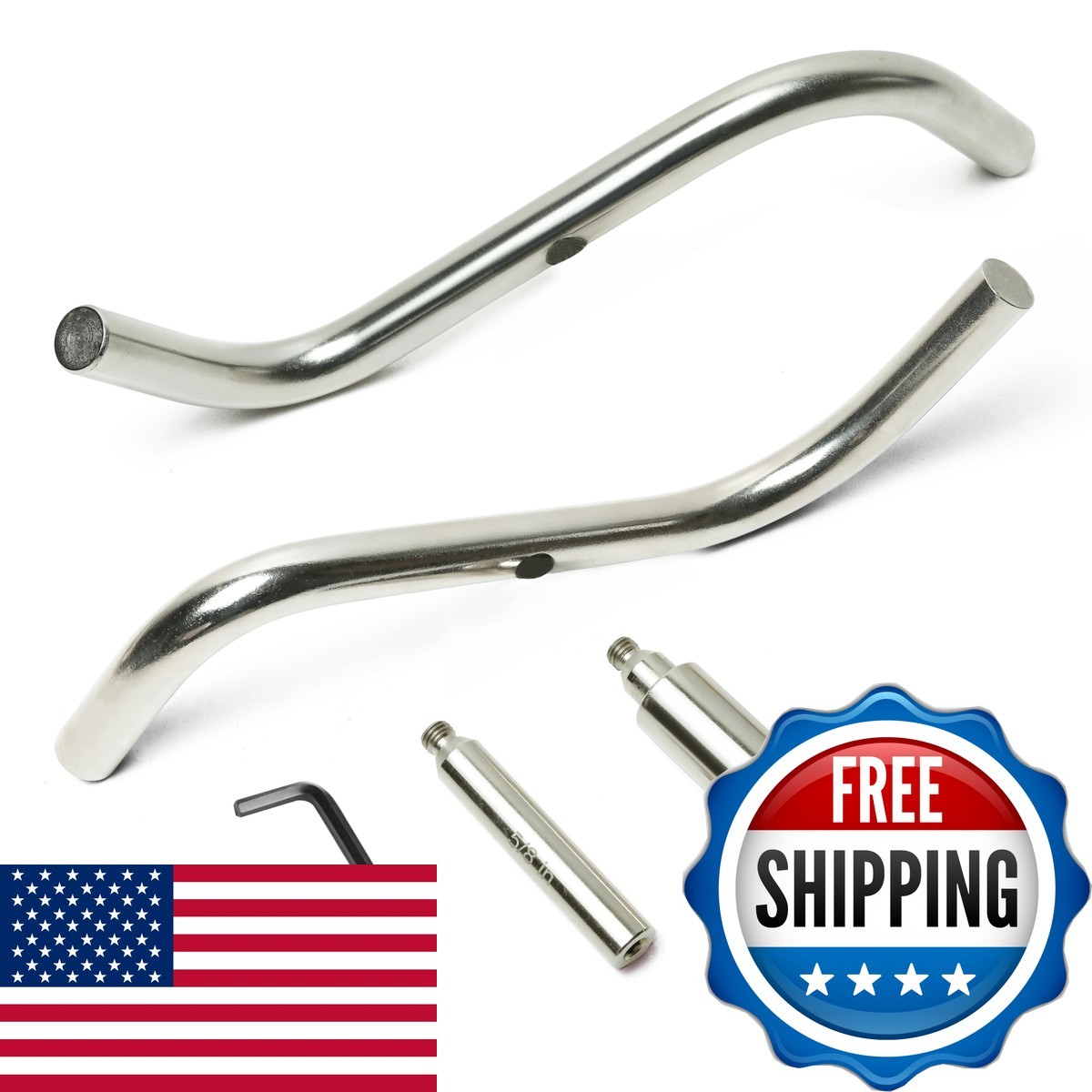 Bmwood S Shaped Stainless Steel Tool Rest Set 1 And 5/8 Stems Woodturning Lathe