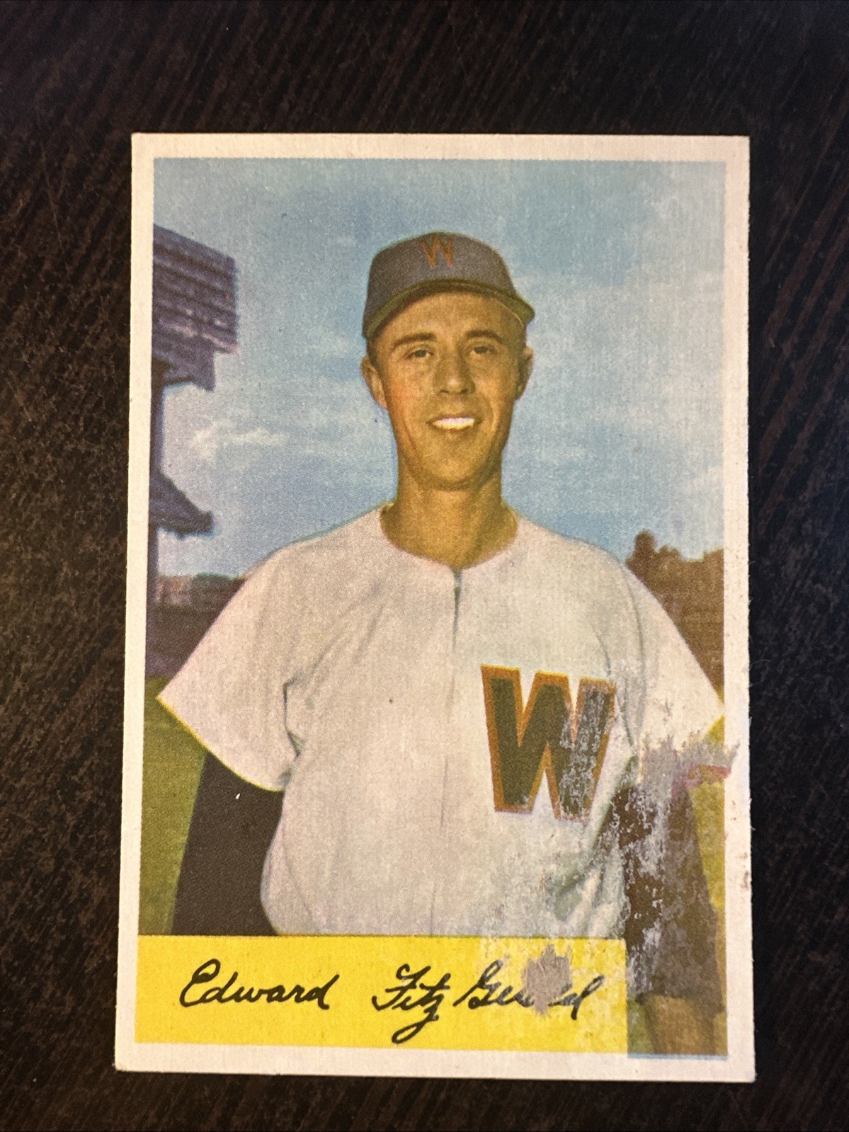 1954 BOWMAN #168 ED FITZGERALD SENATORS POOR *Hot Corner Vintage*