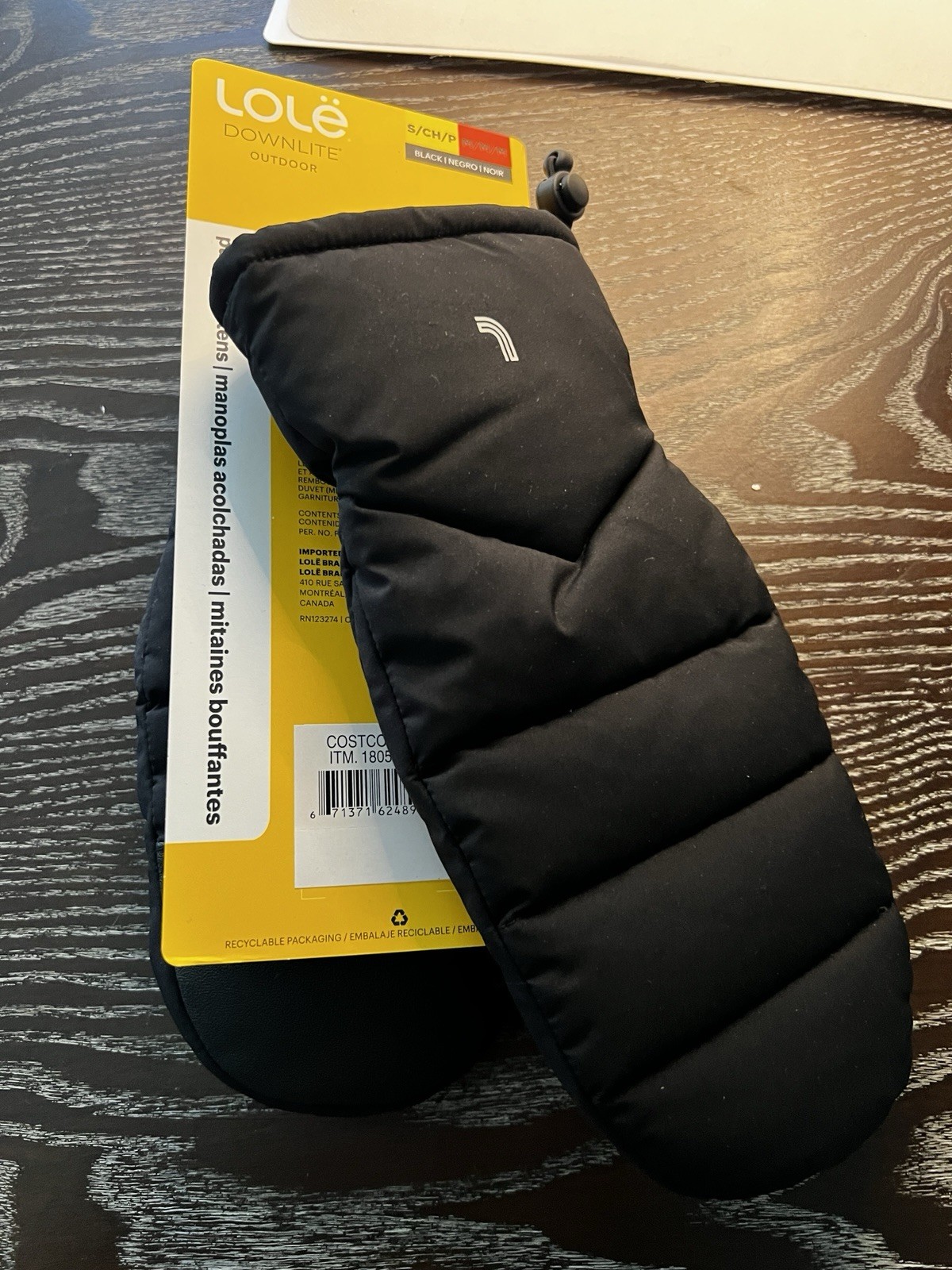 Lole Womens Puffer Mittens Black 80/20 Duck Down size small medium new Lole Womens Puffer Mittens Black 80/20 Duck Down size small medium new