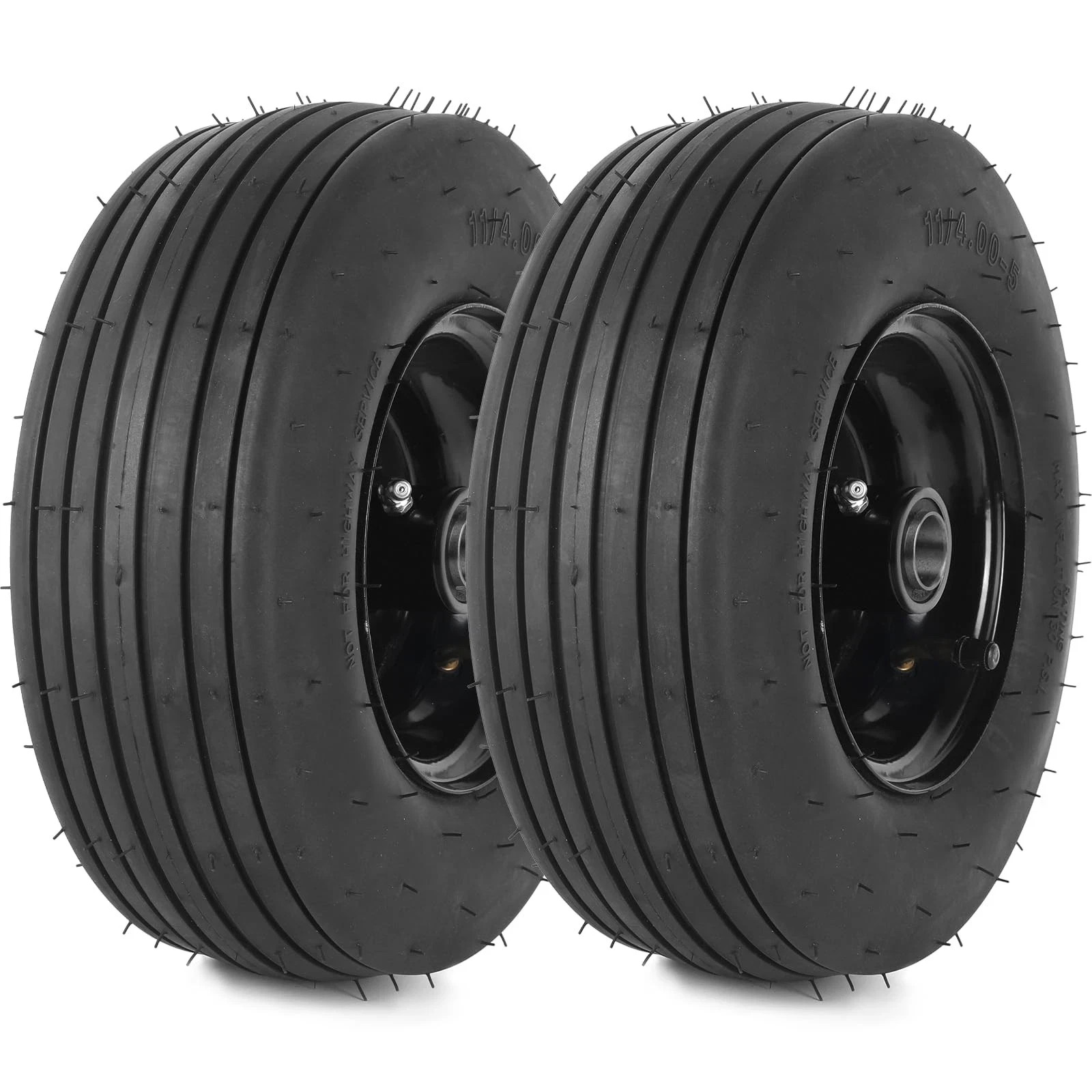 2PACK 11x4.00-5 Tire and Wheel Assembly for Lawnmower Tire 4-Ply and Rim w/ Tube 2PACK 11x4.00-5 Tire and Wheel Assembly for Lawnmower Tire 4-Ply and Rim w/ Tube