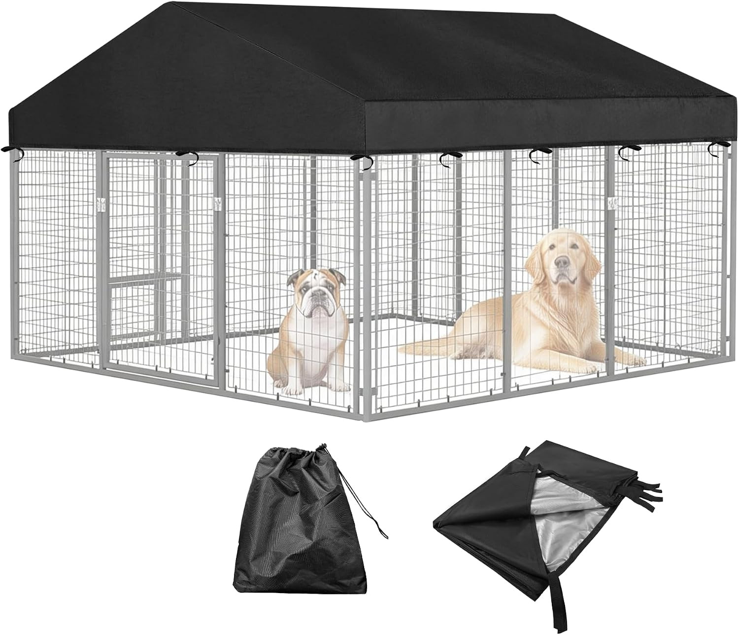 10\'W X 10\'L Waterproof Dog Kennel Cover Outdoor 600D Oxford Fabric Dog Kennel Ro