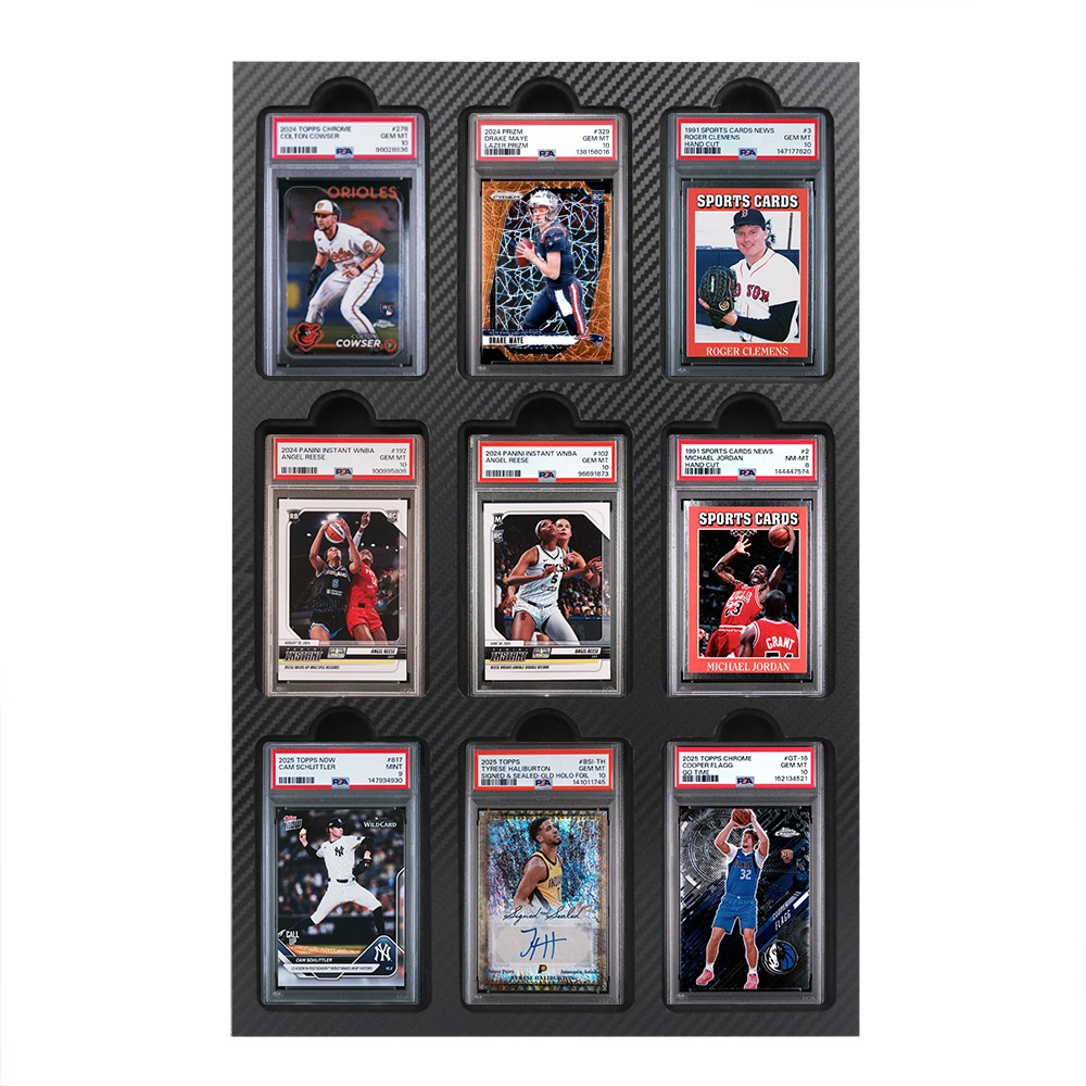 Graded Cards Wall Mount display Premium– Custom 9-Slab Frame | PSA / CGC /TAG