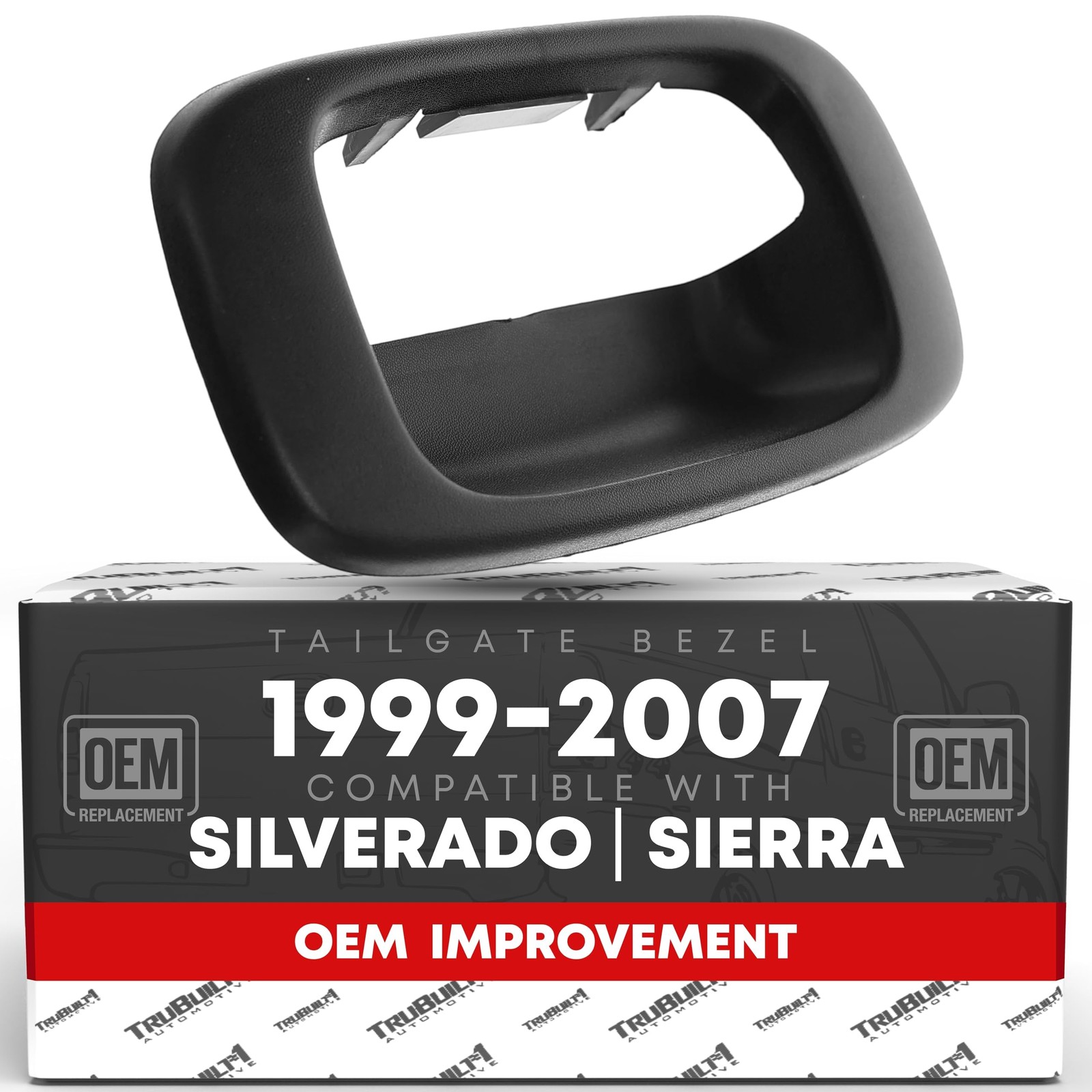 Tailgate Handle Bezel w/ Metal Clip for Chevrolet Silverado; GMC Sierra - Imp...