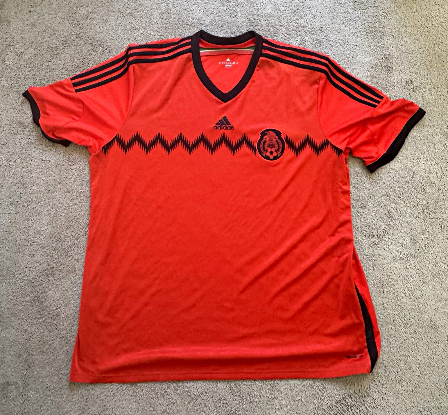 Adidas Mexico National Team 2014 Away Soccer Jersey Shirt Mens 3XL Red Authentic