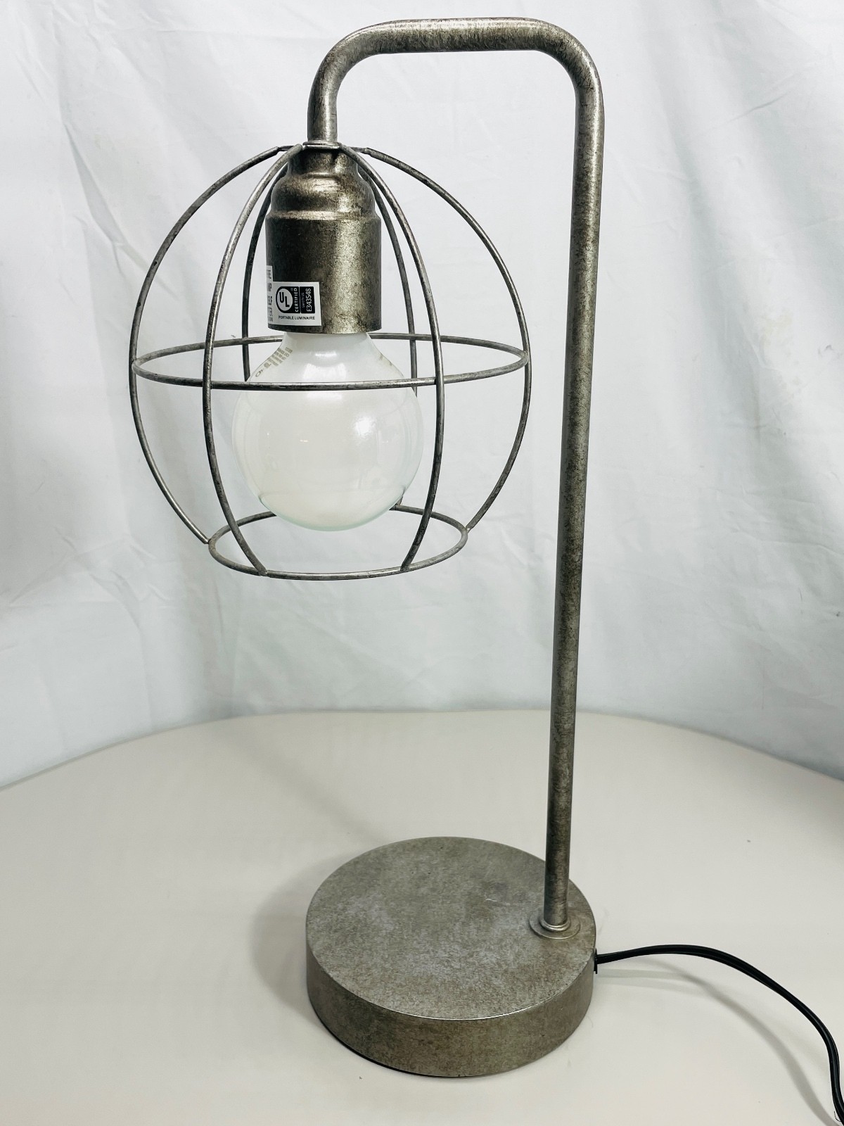 Modern Industrial Metal Cage Table Lamp with On/Off Toggle Switch Modern Industrial Metal Cage Table Lamp with On/Off Toggle Switch