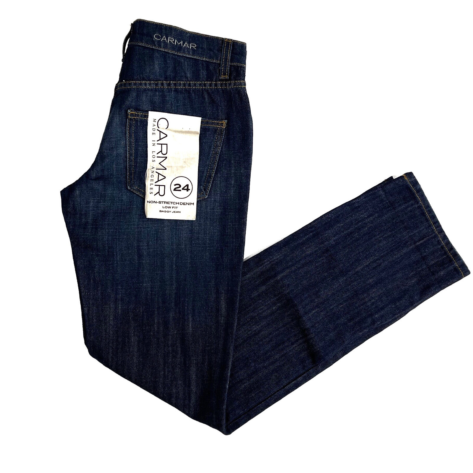Carmar LF Women’s Size 24 Dark Blue Non-Stretch Denim Low Rise Baggy Jeans NWT Carmar LF Women’s Size 24 Dark Blue Non-Stretch Denim Low Rise Baggy Jeans NWT