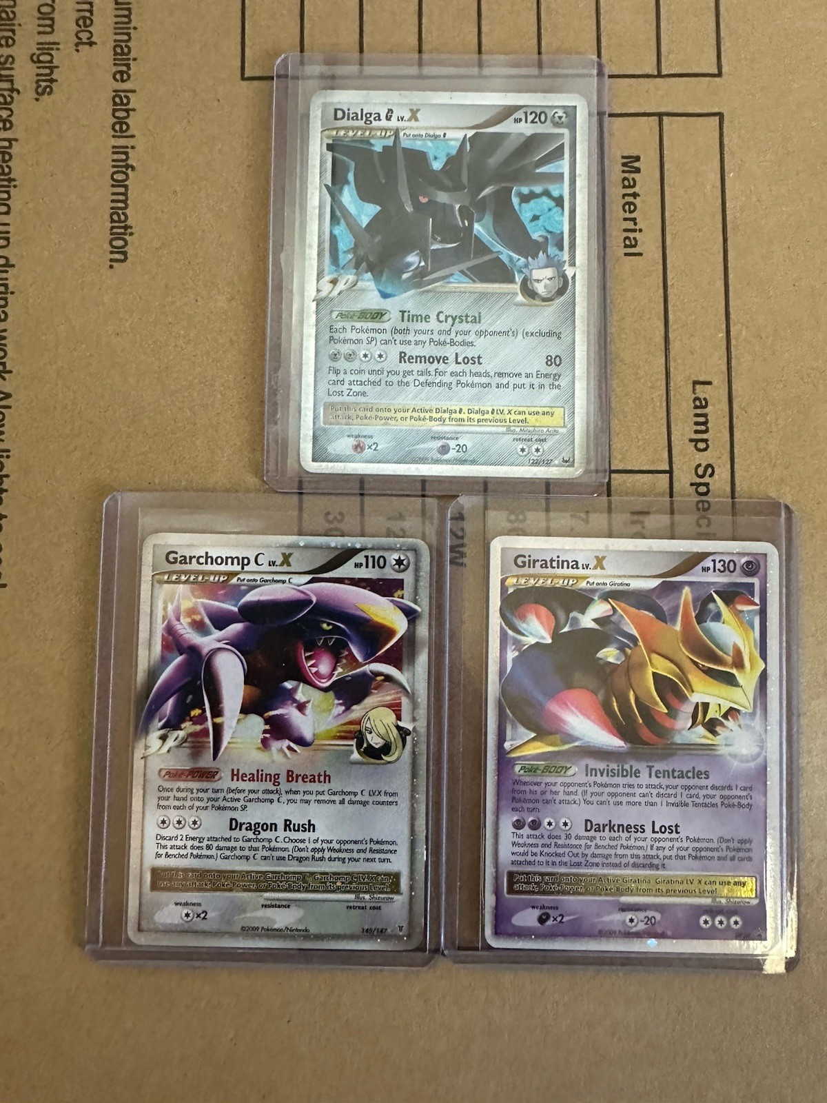 Giratina LV.X DP38 Garchomp C Lv. X & Dialga G Lv. X Holo Rare Lot LP