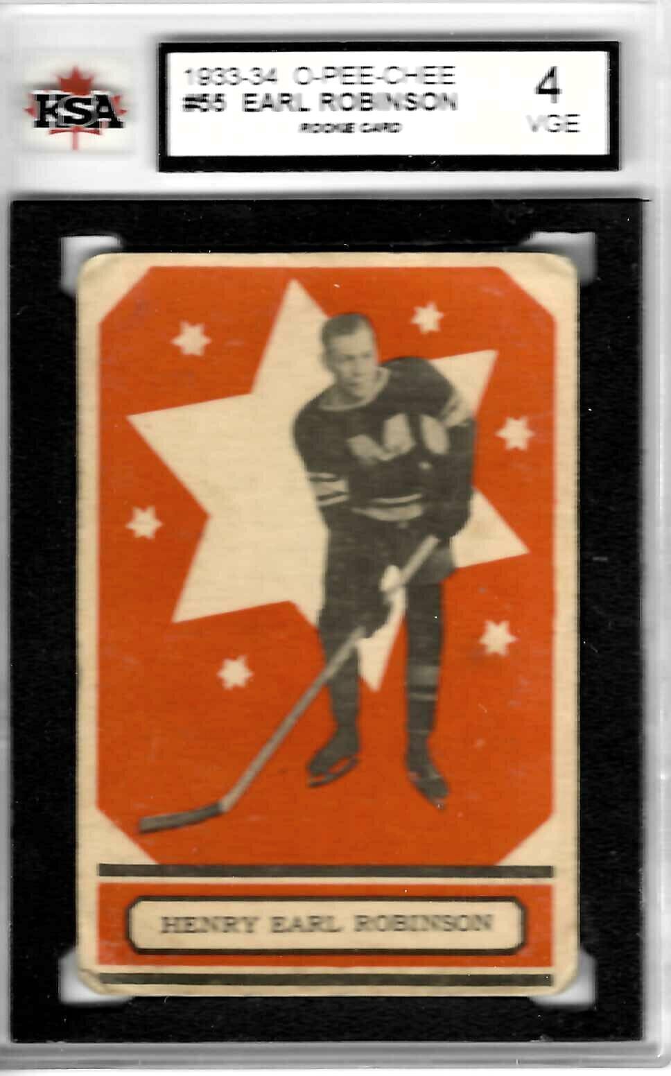 1933-34 O-Pee-Chee #55 Earl Robinson RC KSA 4 1933-34 O-Pee-Chee #55 Earl Robinson RC KSA 4