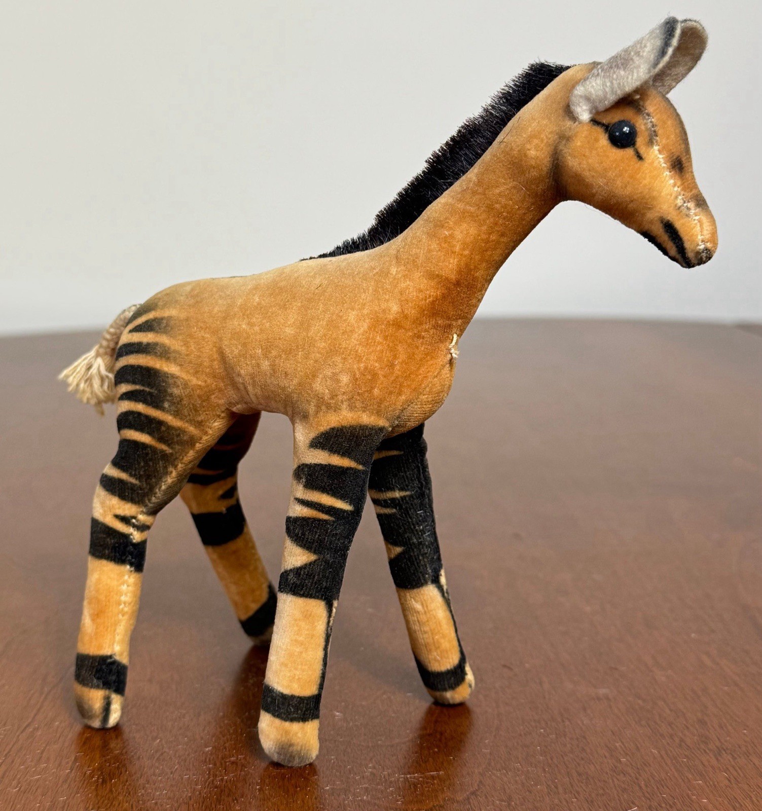VTG Steiff Okapi Plush Toy Stuffed Animal Brown White