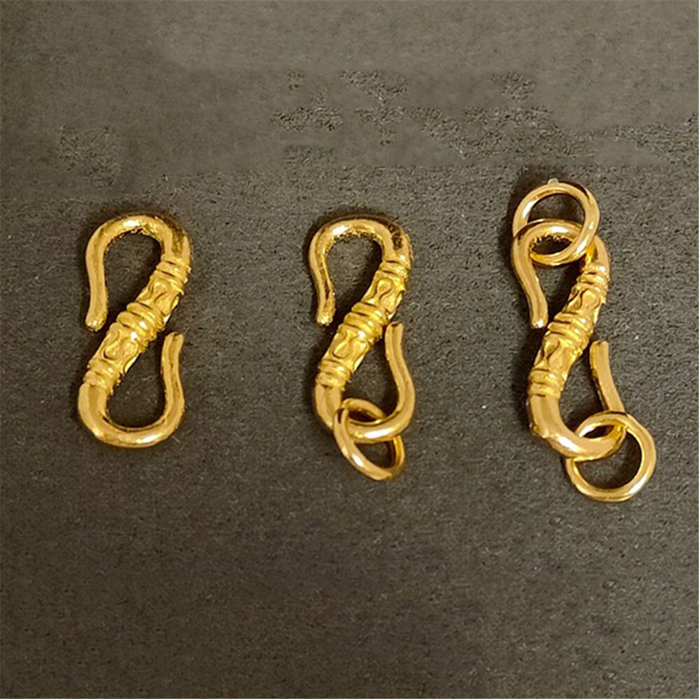 1pcs Pure 999 24K Yellow Gold S Clasp Circle Extend Connector Diy For Chain 1pcs Pure 999 24K Yellow Gold S Clasp Circle Extend Connector Diy For Chain