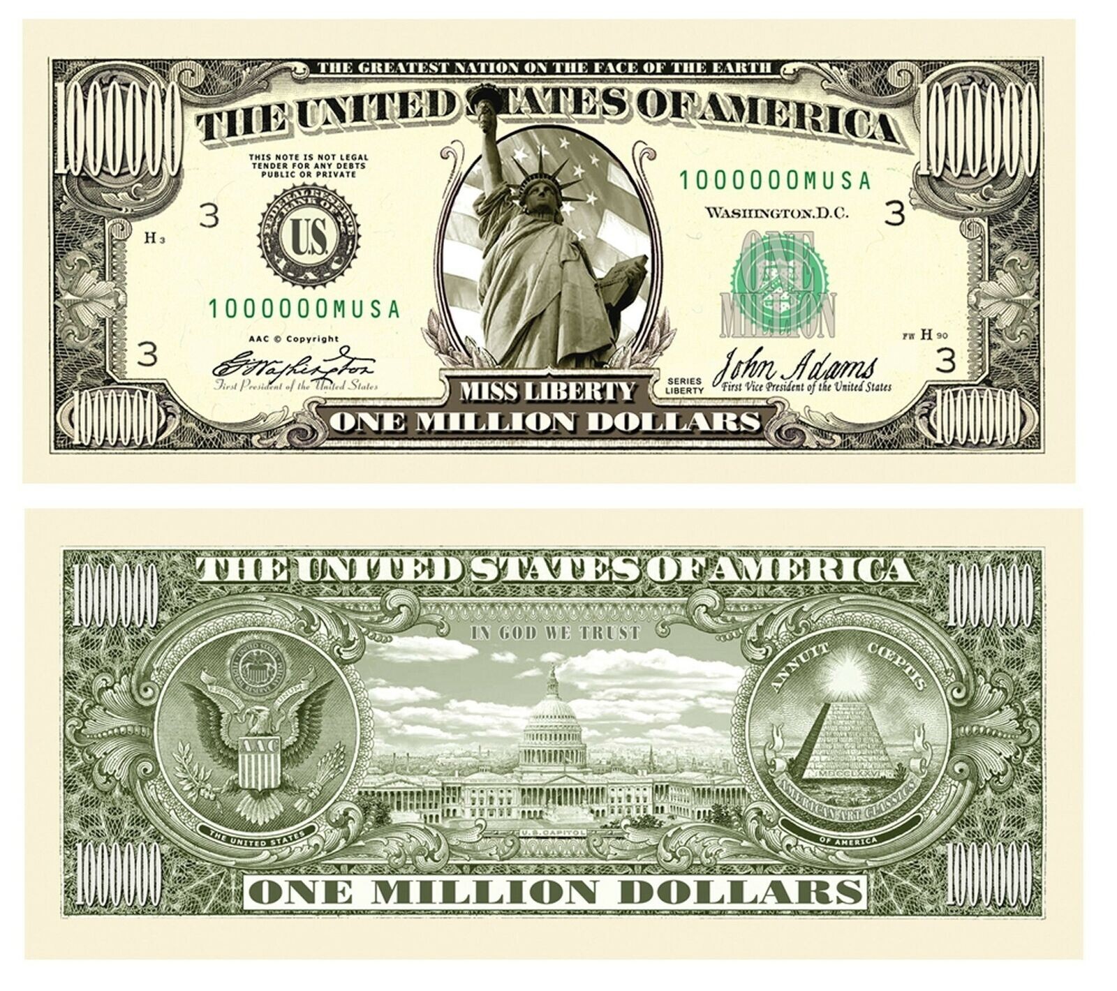 Million Dollar Bills-200 Pack -The Original Best Novelty Million Dollar Bill