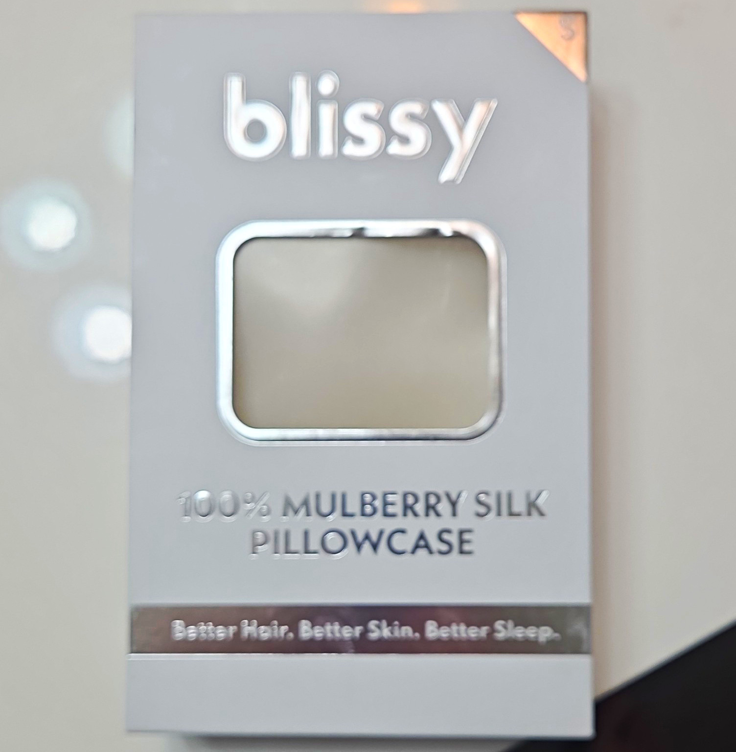 Blissy 100% Mulberry Silk Pillowcase Silver S 20x26 Hidden Zipper
