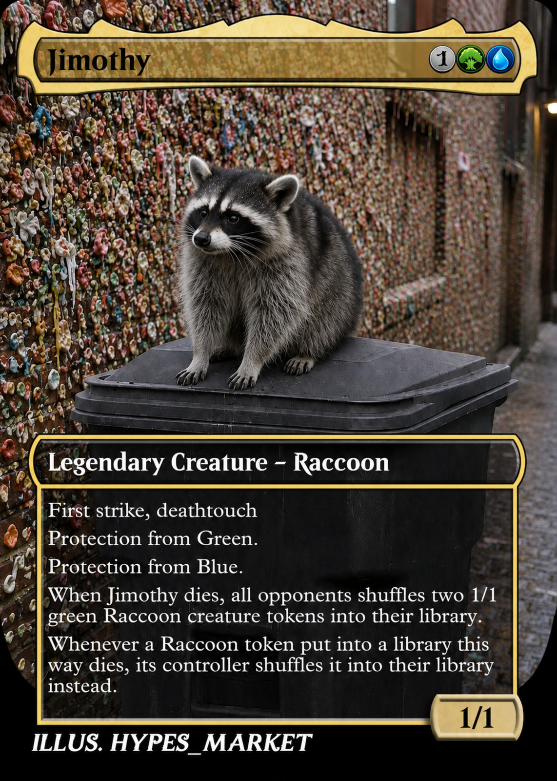 Jimothy Legendary Raccoon Proxy Card with Custom Fantasy Art