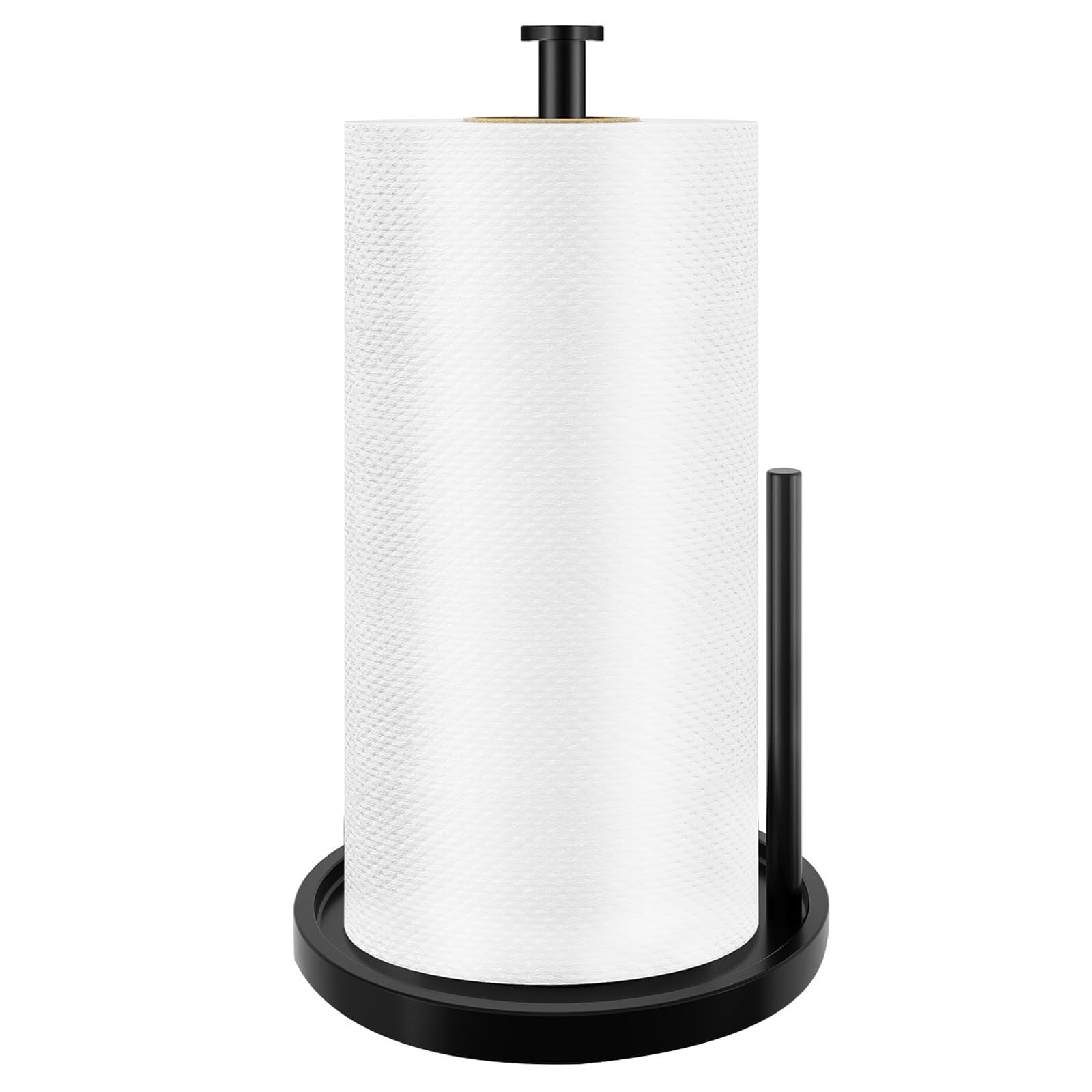 STWWO Countertop Paper Towel Holder Black Stainless Steel