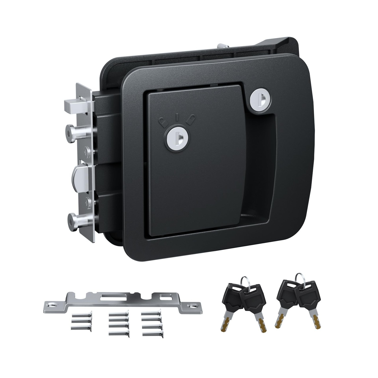 All-Metal RV Door Lock Replacement, Black Motorhome Door Latch Lock Fits 4.25...