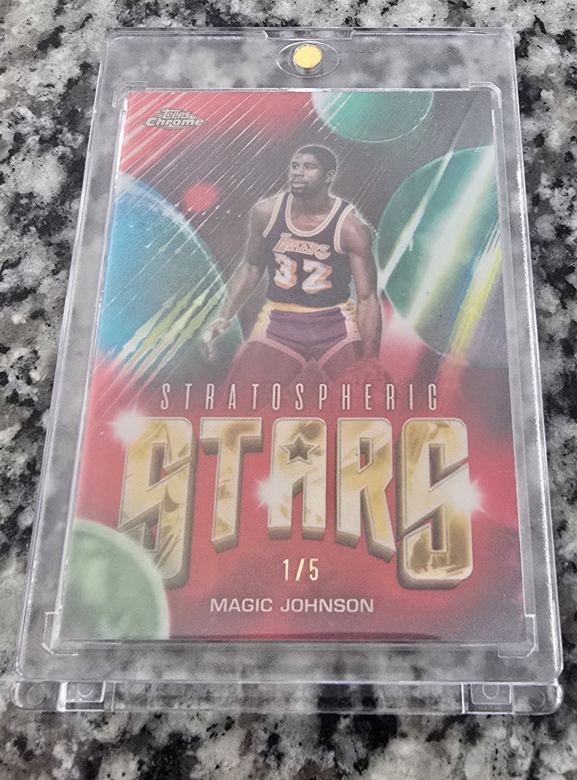 1/5  2025-26 Topps Chrome Updates Magic Johnson Red Stratospheric Stars #ST-22
