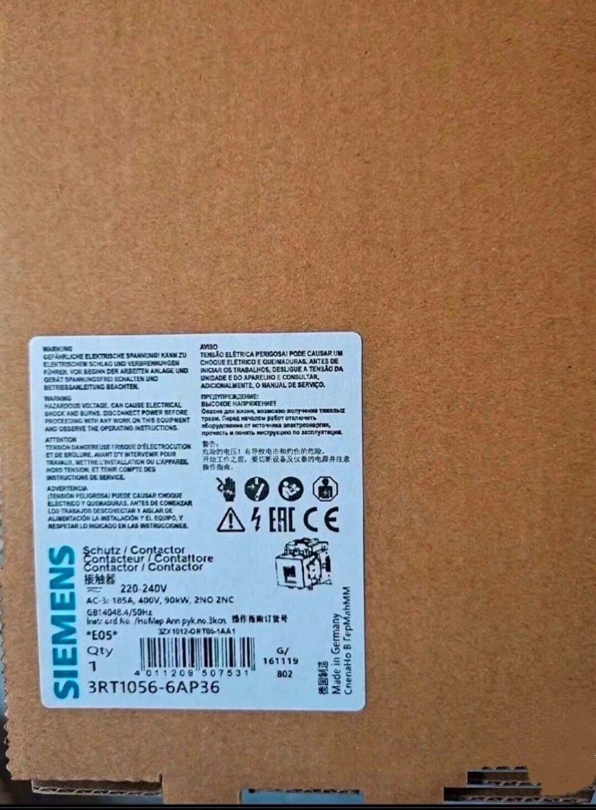 1PC NEW SIEMENS 3RT1056-6AP36 Contactor Fast Shipping 1PC NEW SIEMENS 3RT1056-6AP36 Contactor Fast Shipping