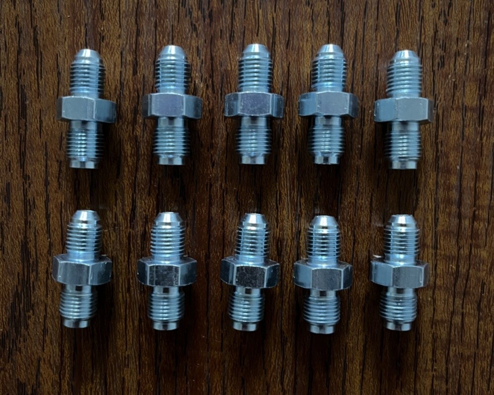 10pcs Steel Brake Adapter Fittings 3AN -3 AN3 to M10 x 1.0 (Metric 10mm)