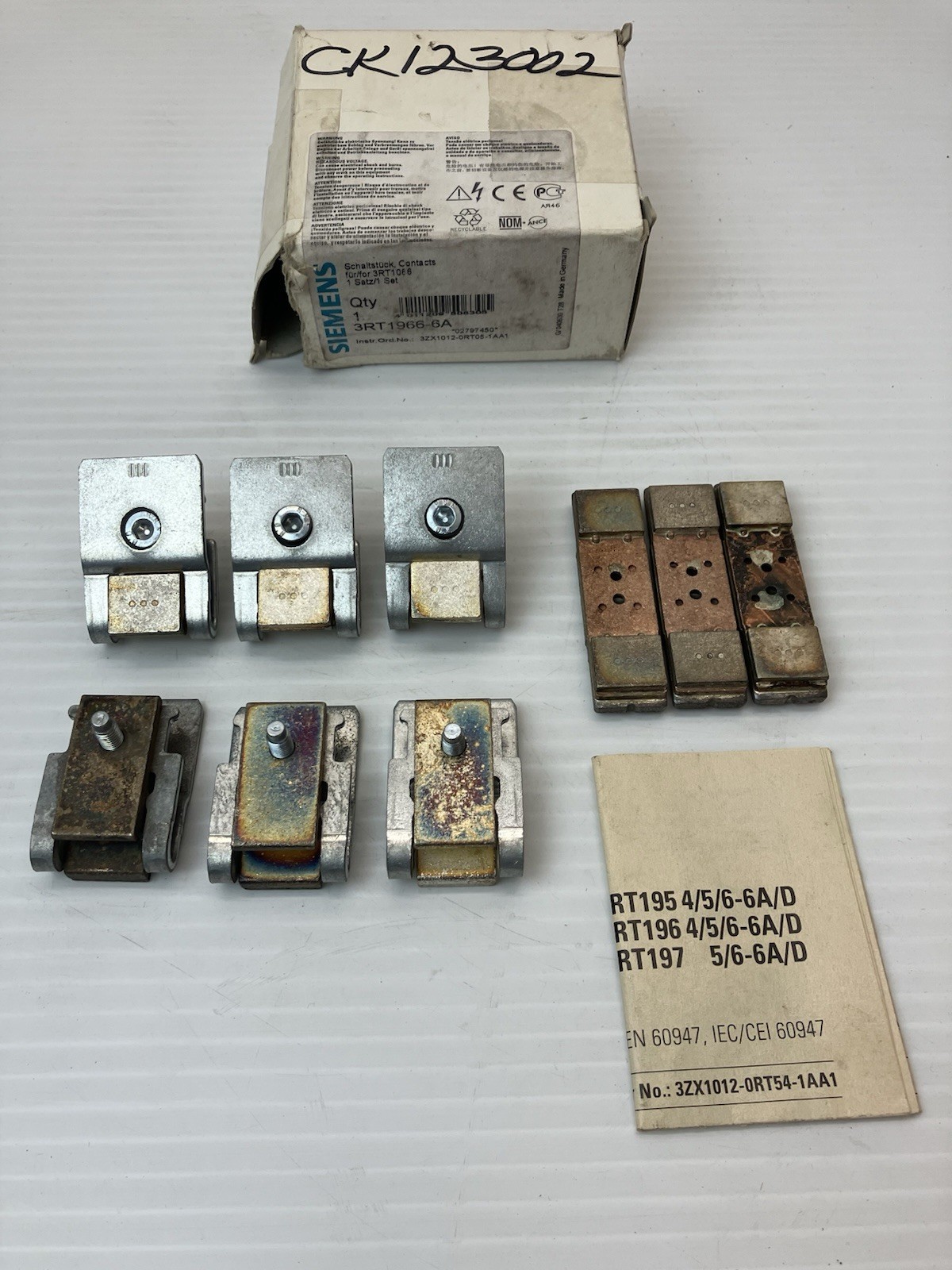 Genuine Siemens 3RT1966-6A Contact Kit For 3RT1066