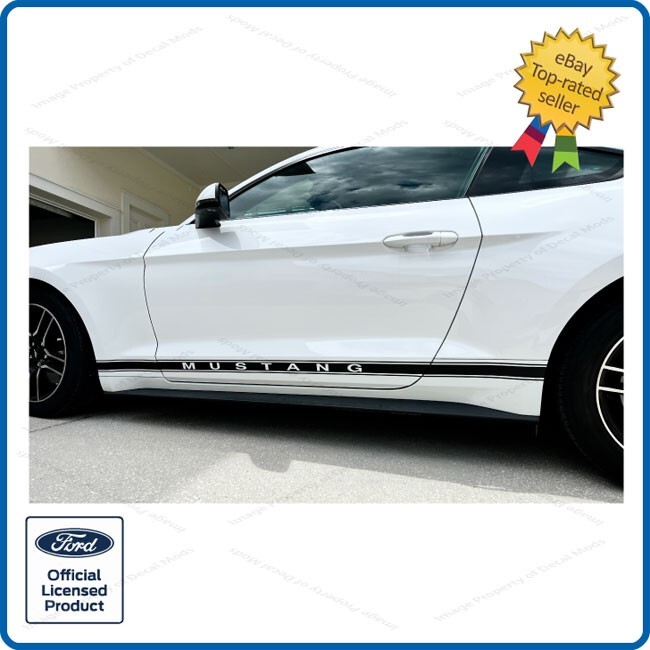 Ford Mustang Rocker Panel Door Side Stripes Decals - RJ - Strips Stickers Lower