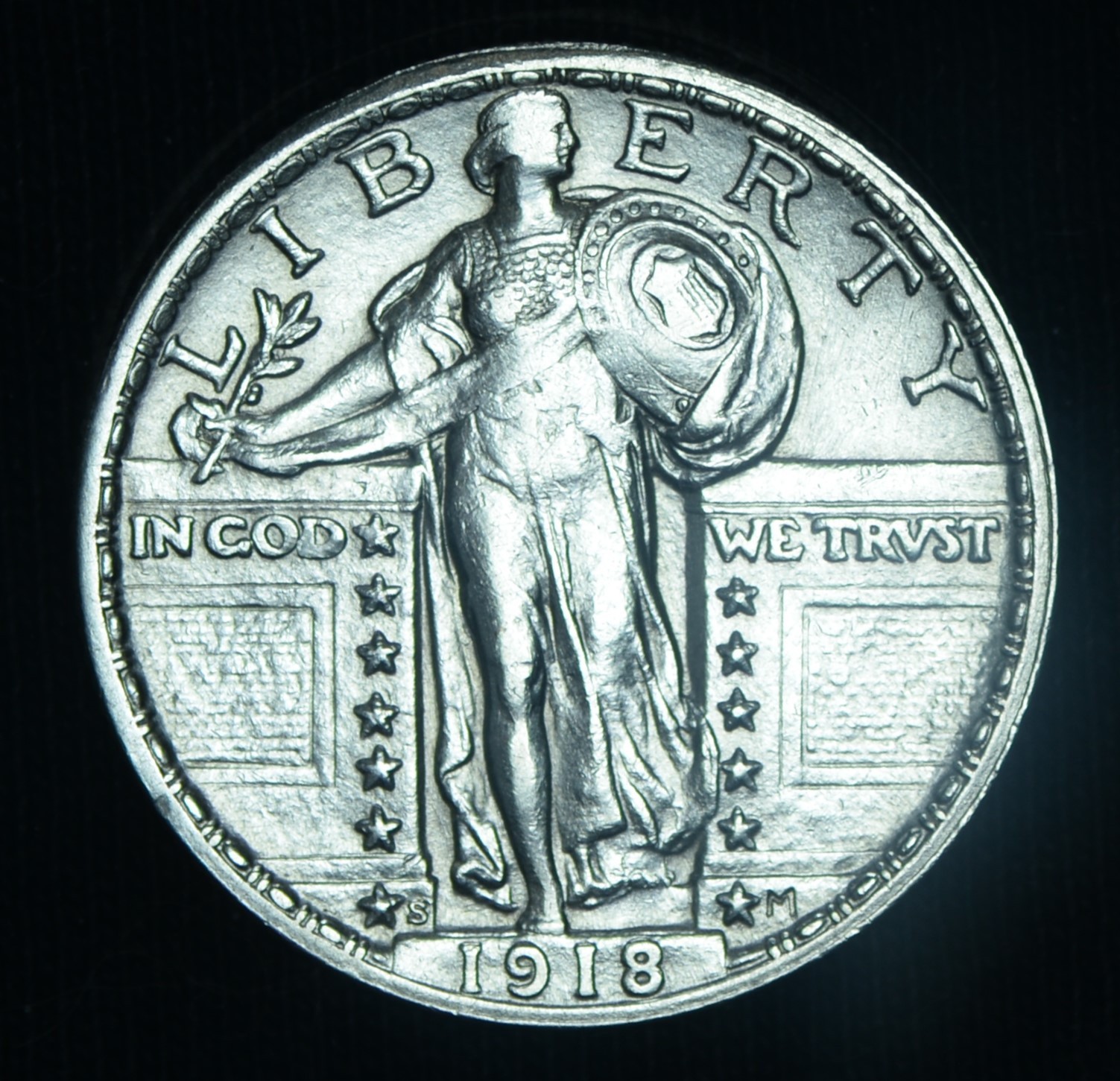 1918-S 25C Standing Liberty Quarter AU/BU Slider ~ 26539 1918-S 25C Standing Liberty Quarter AU/BU Slider ~ 26539