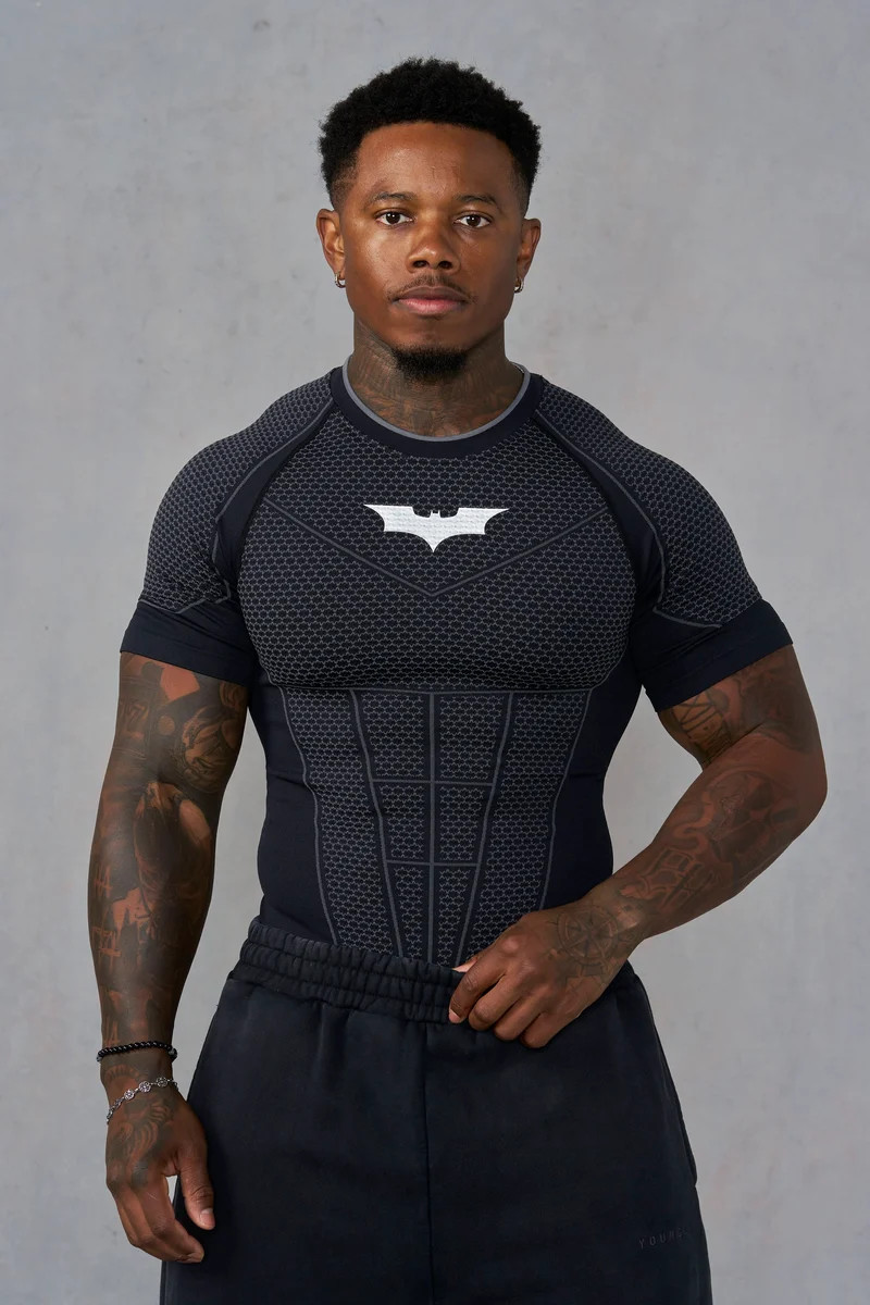 YoungLA Batman Compression Shirt Black Athletic Mens