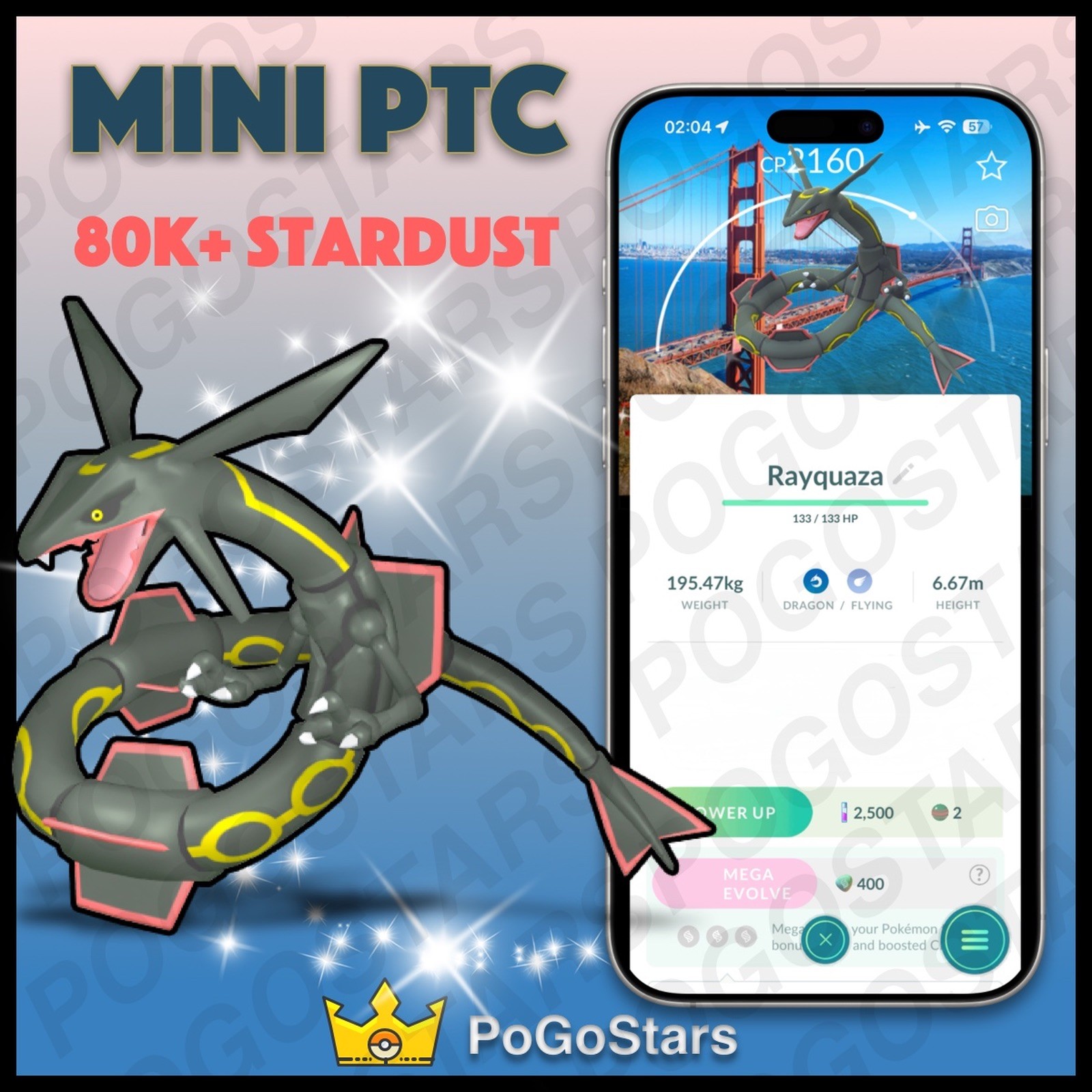 Pokémon PTC Go - Shiny Rayquaza - WCS2026✨Special Background✨