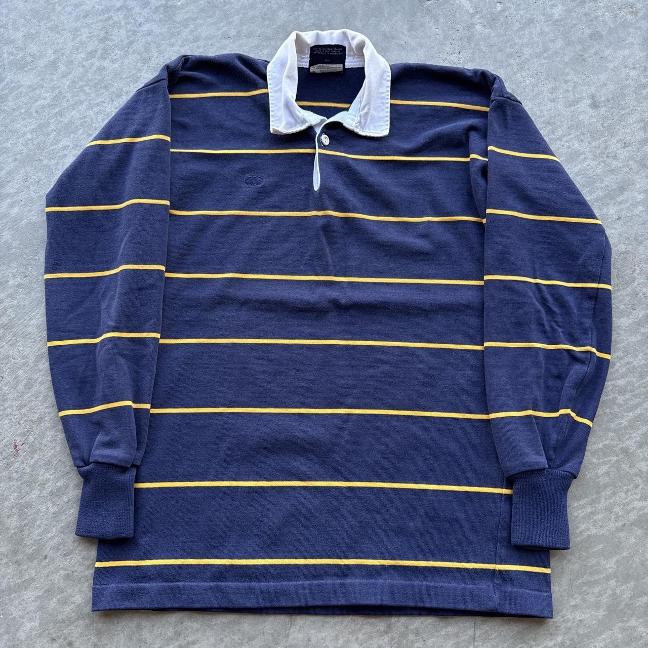 Vintage 1990s Canterbury of New Zealand Striped Rugby Polo