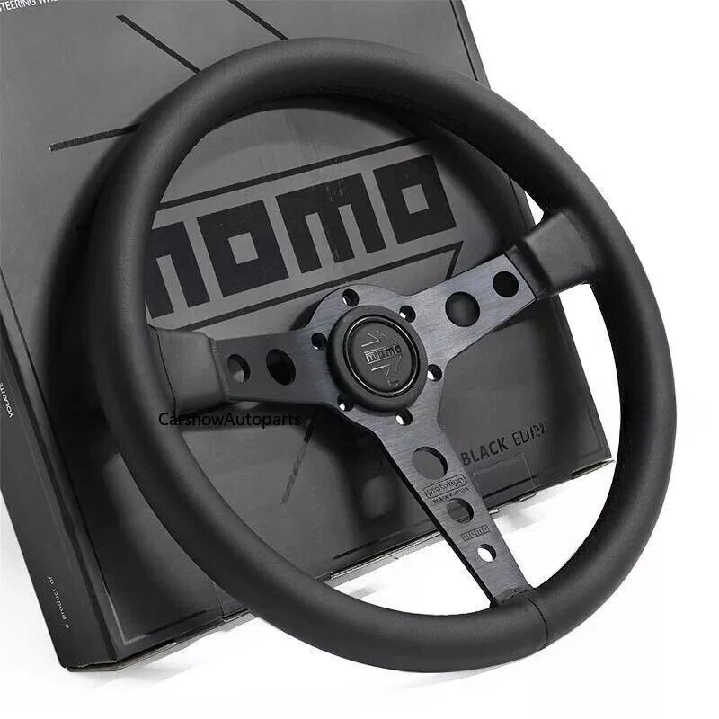 MOMO Prototipo P5 Black Edition 350mm/14inch Steering Wheel Genuine PU Leather *