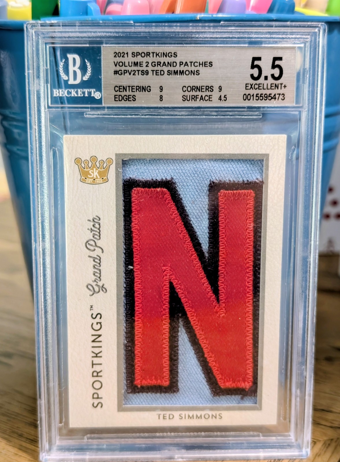 2021 SPORT KINGS VOL 2 GRAND PATCH TED SIMMONS HOF 1/1 GU \