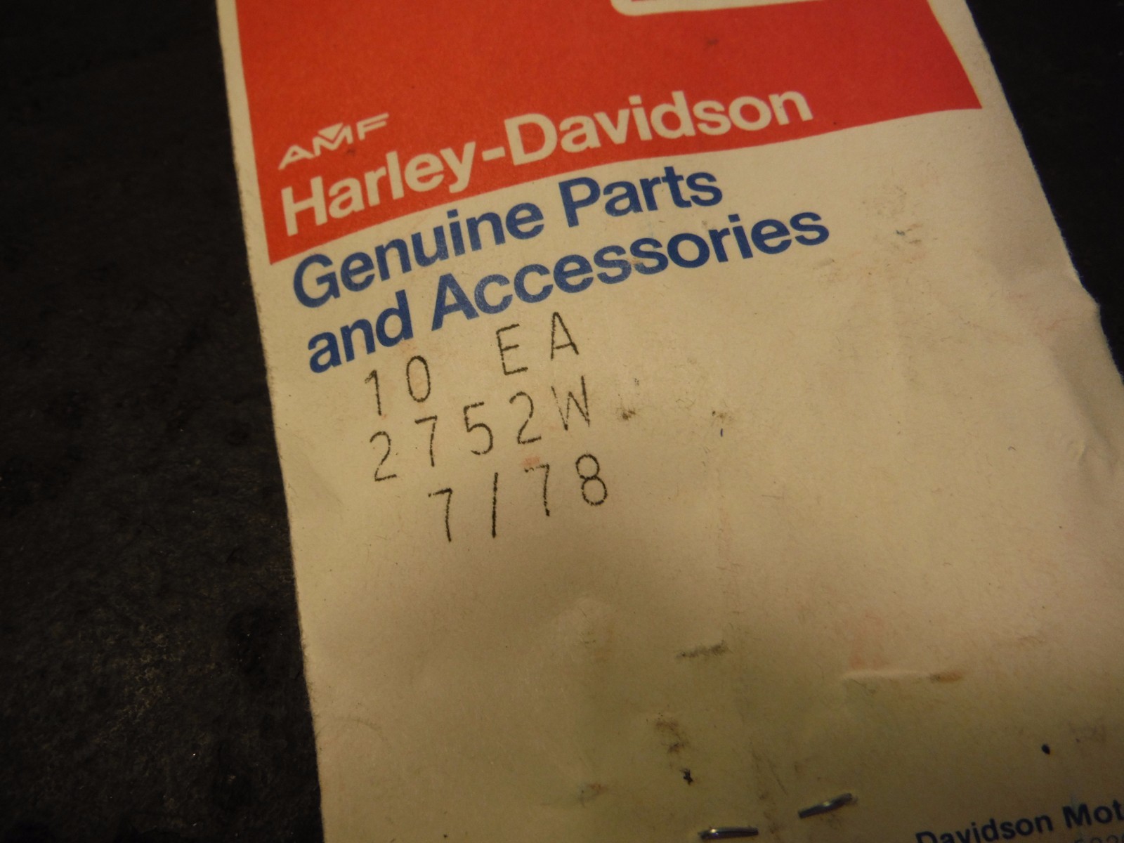 Harley Davidson Screws Screw 2752W 2752 W 7/78 Pack of 10 NOS OEM