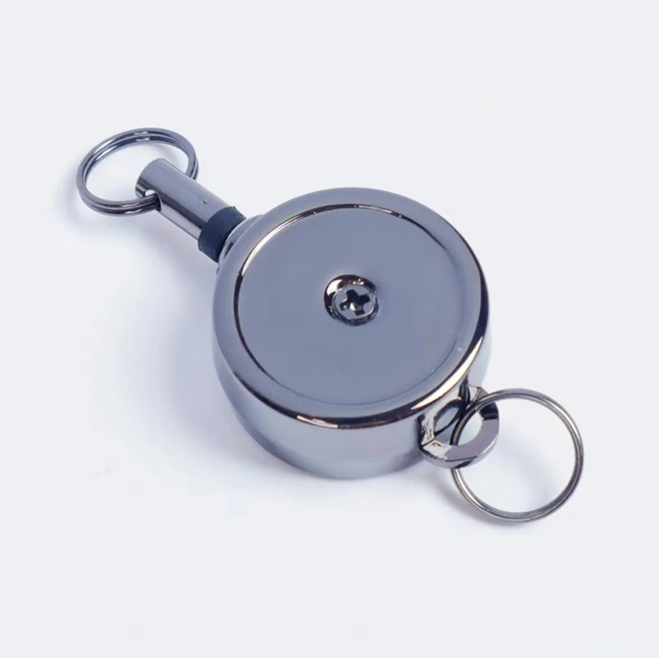 1pc Retractable Keychain Zinc Alloy Recoil Key Ring ID Card Anti-Lost Holder