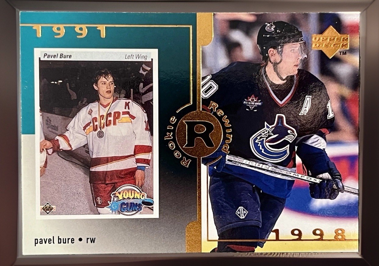 1998 UPPER DECK REWIND ROOKIE PAVEL BURE #18 007/100 EXCLUSIVES. JAMES BOND #