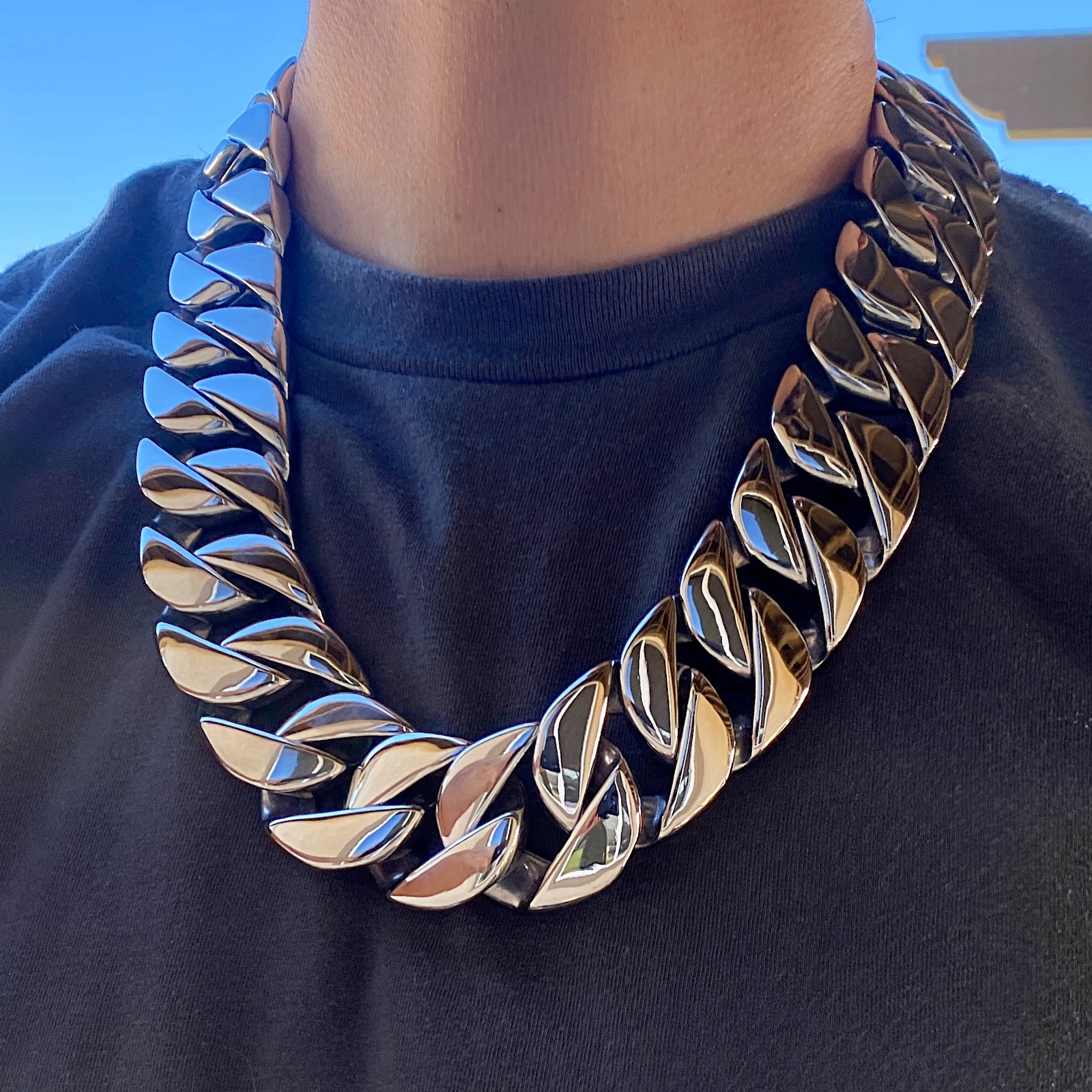Men\'s Huge 30MM Thick Chain Silver Cuban Link 316L Stainless Steel  24\