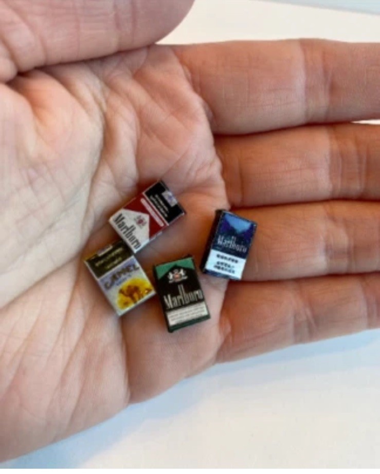 4PC Miniature Dollhouse Pack Of Cigarette Case 1:12 Scale Table Decoration